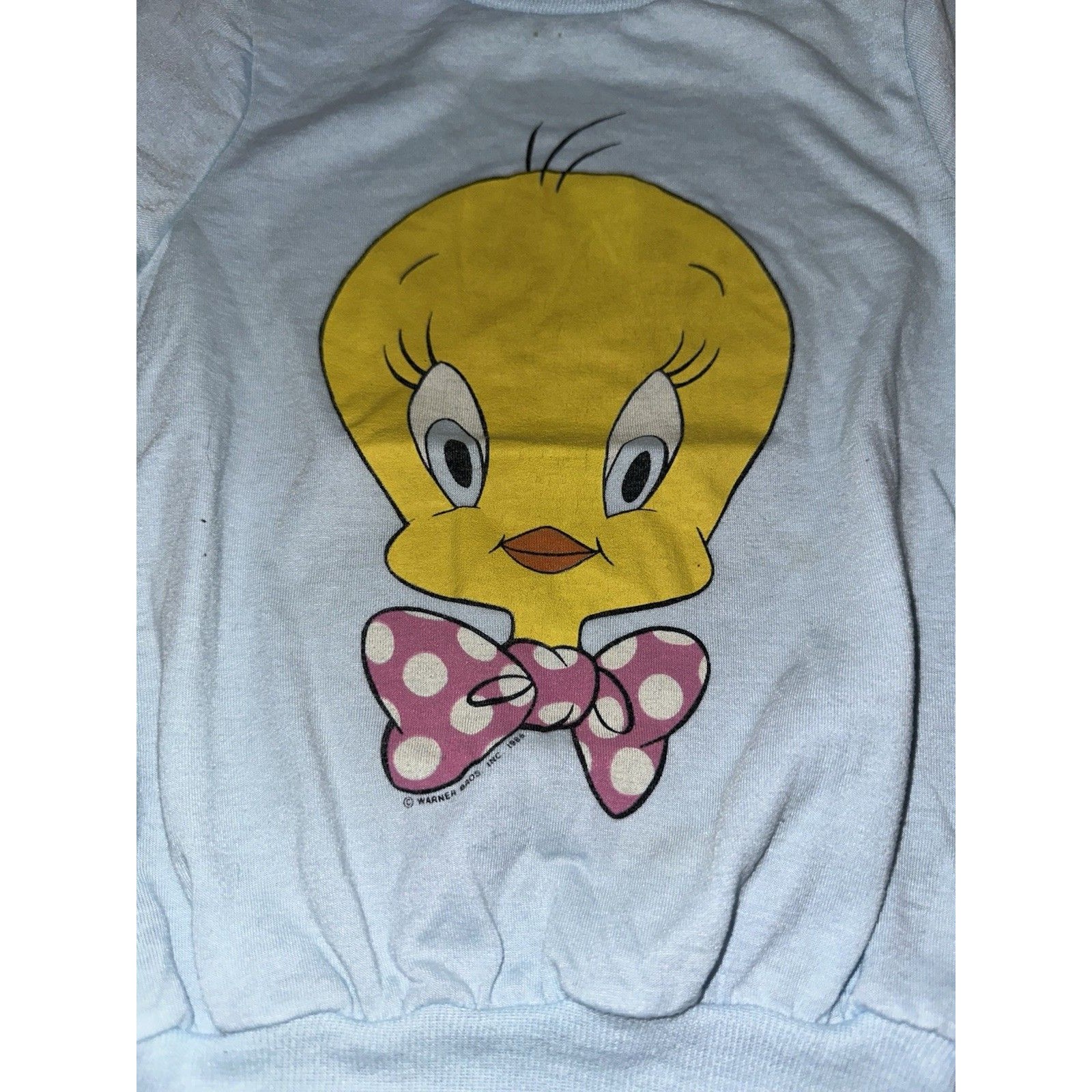 Vtg Sears X Warner Bros Baby Blue Baby’s One Piece Tweety Bird 1986 Euc Rare — image 3 of 6